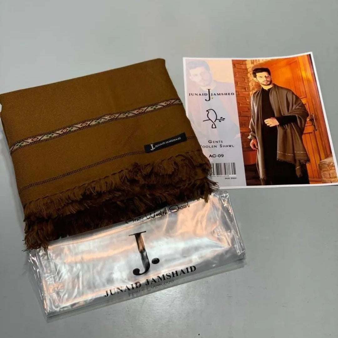 J. PREMIUM WHOOL SHAWL Choco Brown