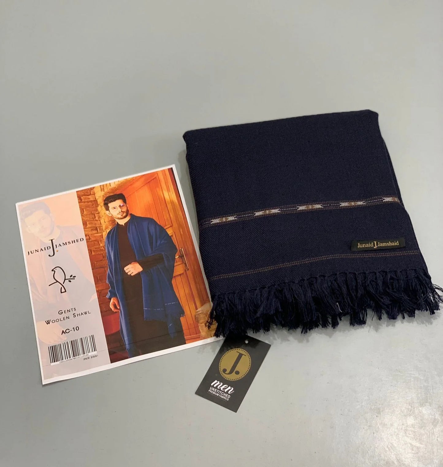 J. PREMIUM WHOOL SHAWL Night blue
