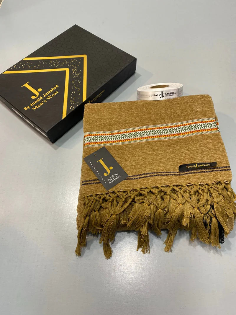 Premium Jacquard Velvet Shawl - Moccasin