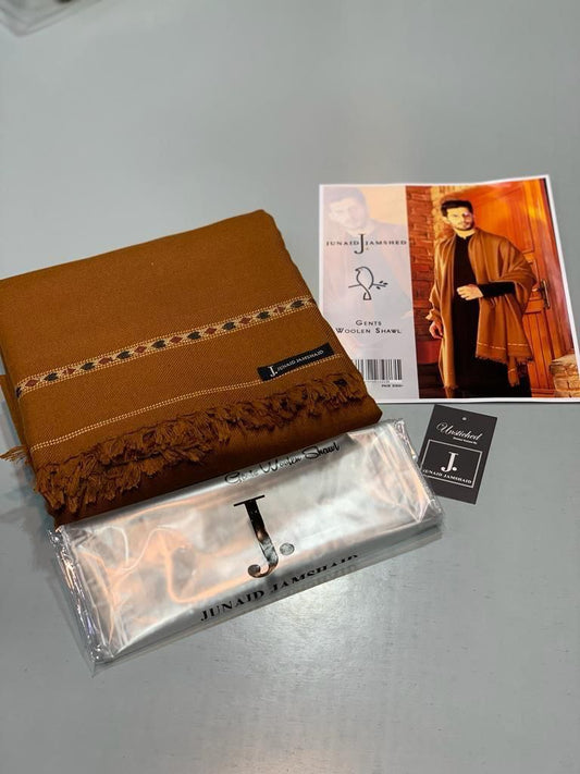 J. PREMIUM WHOOL SHAWL GOLD BROWN
