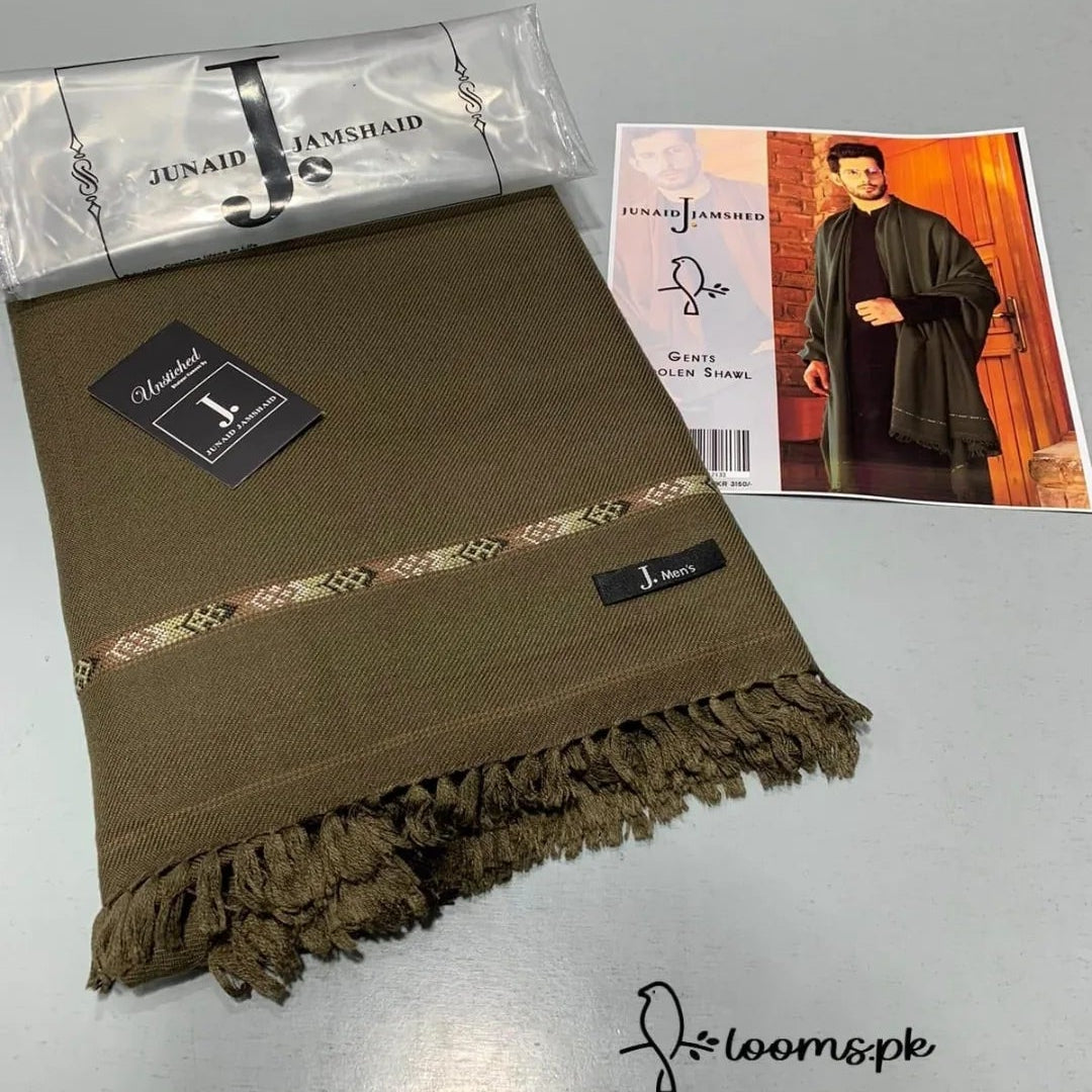 J. PREMIUM WHOOL SHAWL- Olive