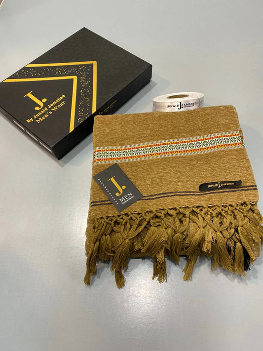 Premium Jacquard Velvet Shawl - Moccasin